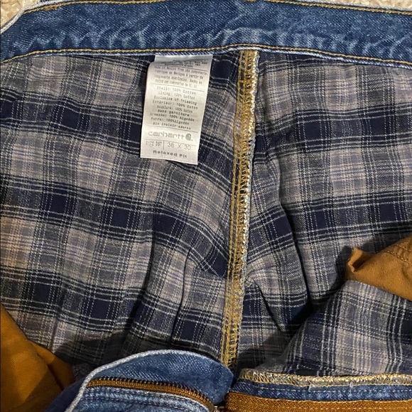 Men’s Flannel Line Carhartt Jeans - Picture 4 of 8